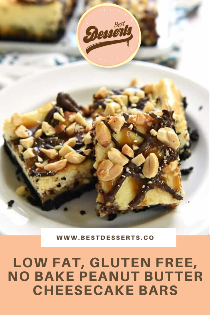 Low Fat, Gluten Free, No-Bake Peanut Butter Cheesecake Bars Recipe