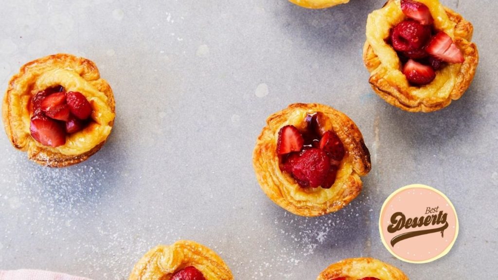 Portuguese Tarts with Roasted Berries