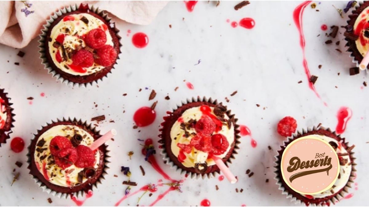 Red Velvet Milkshake Cupcakes with Cream Cheese Frosting
