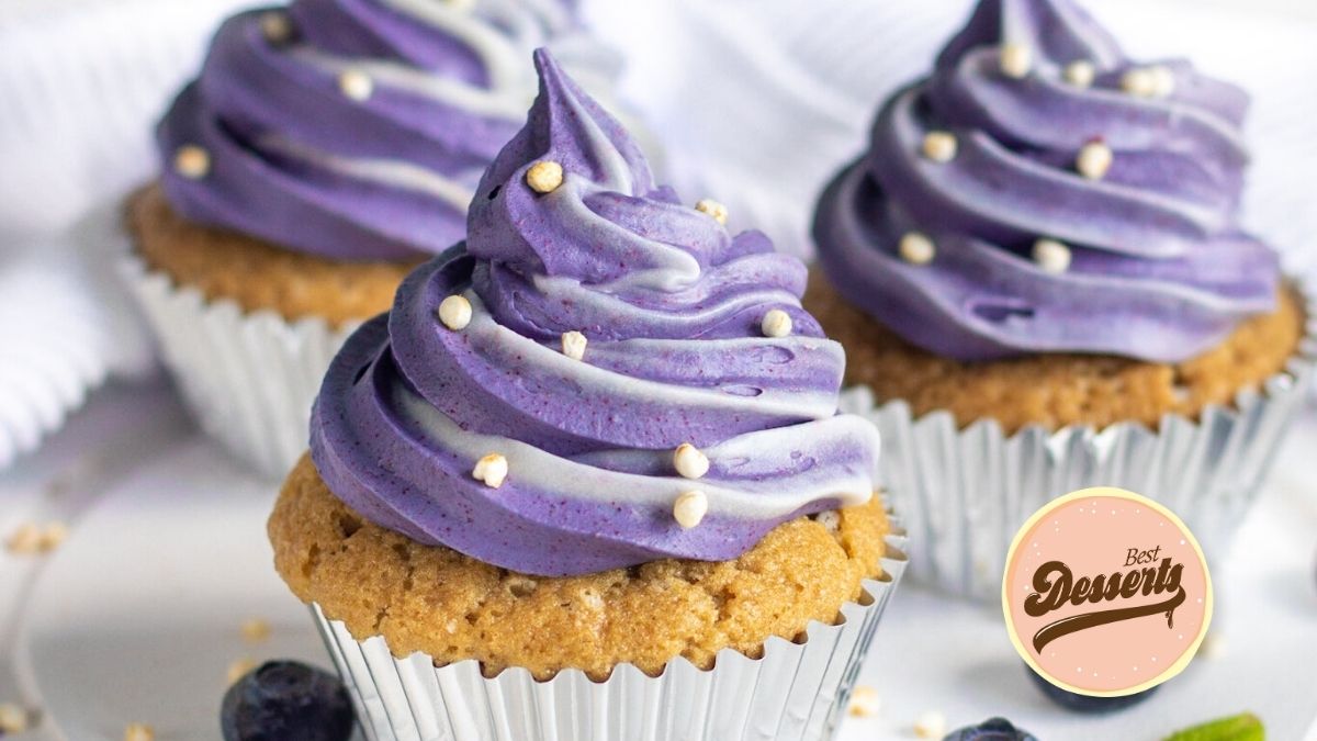 Vegan Cupcakes with Natural Purple Frosting