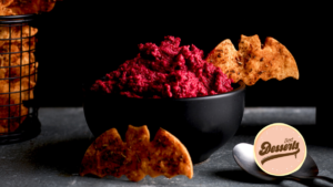 Bat Cracker with Roasted Beetroot and Apple Dip