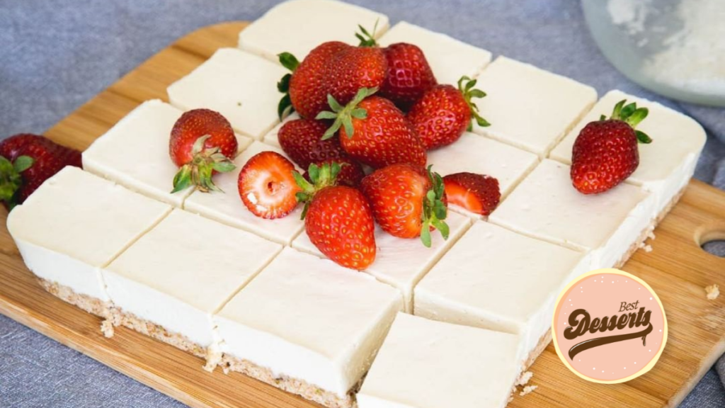 Raw Strawberries and Cream Slice