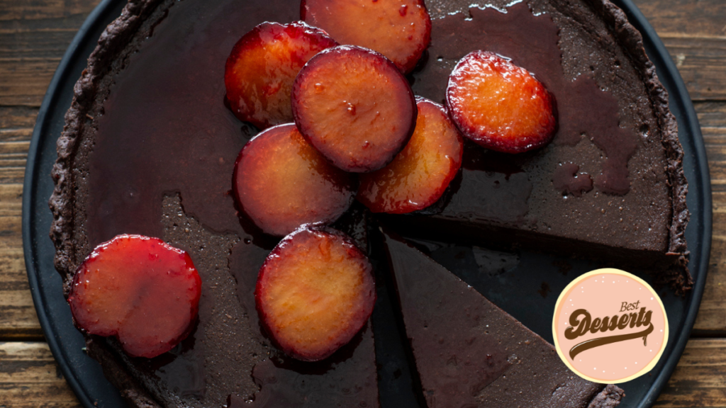 Chocolate Tart with Caramelised Plums by Winning Appliances