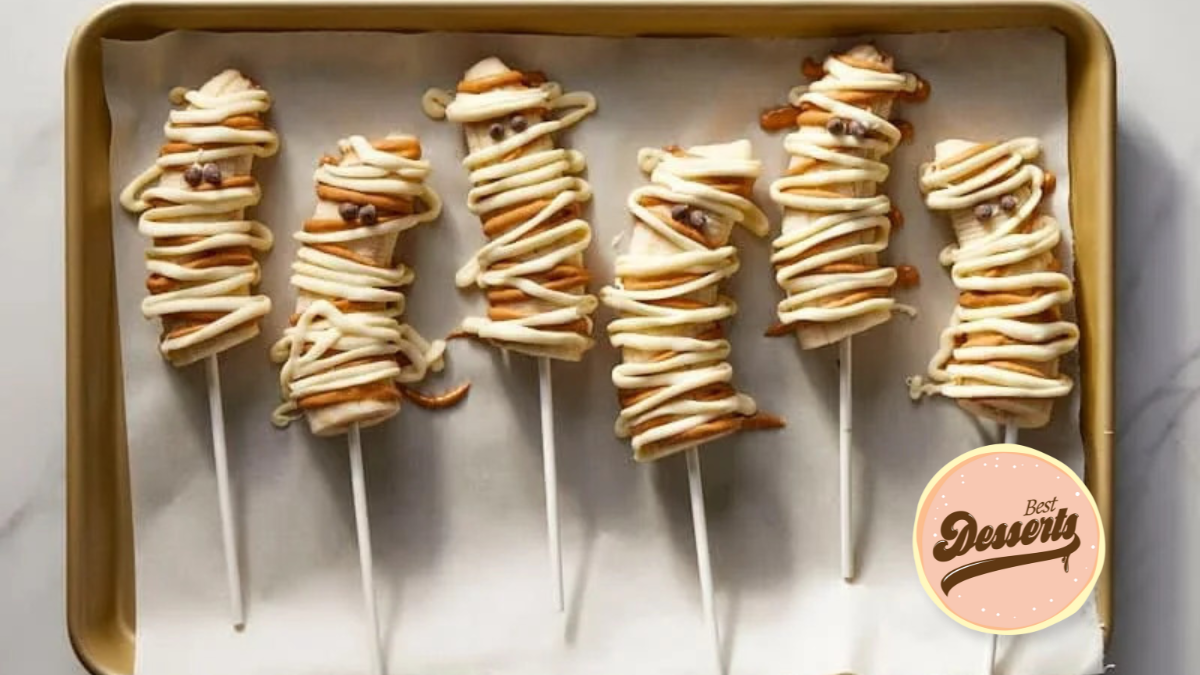 White Chocolate and Peanut Butter Banana Mummy Pops
