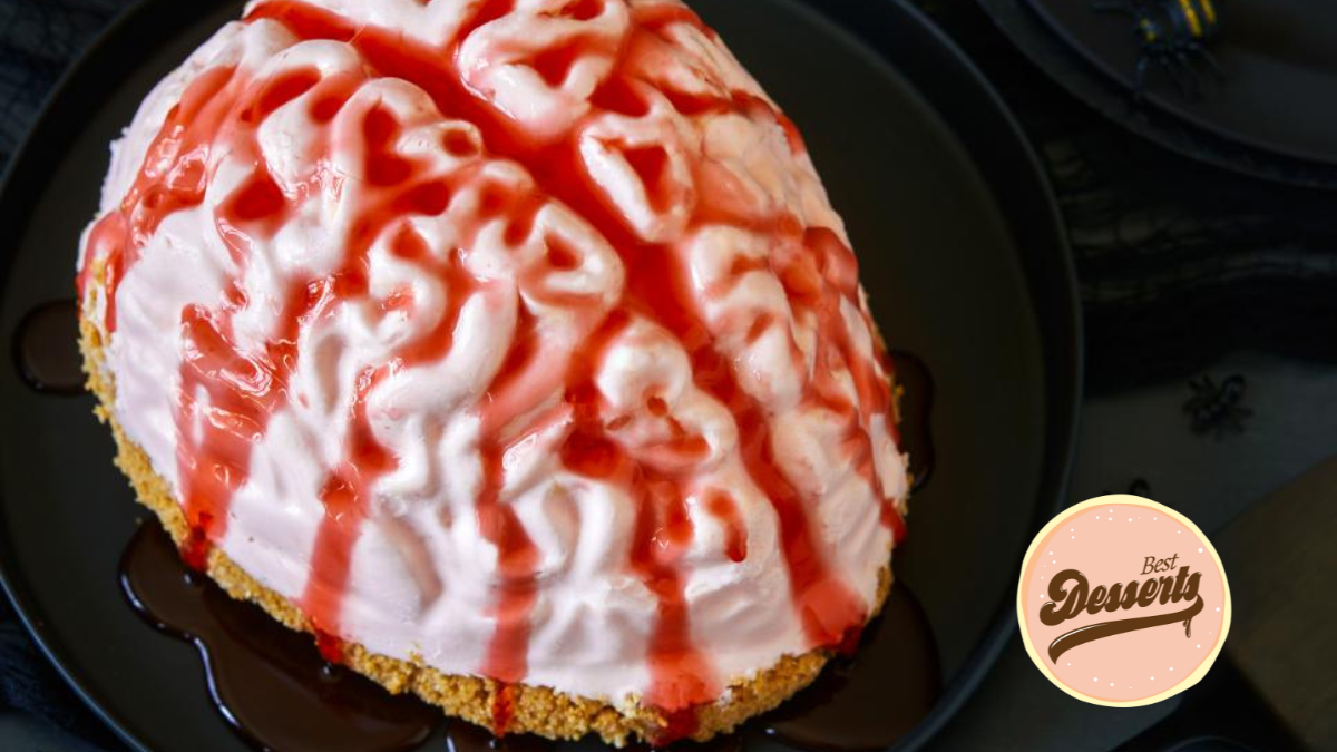 No-Bake Strawberry Brain Cheesecake