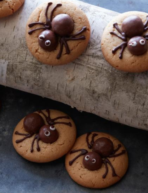 Scary Peanut Butter Spider Cookies