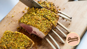 Frenched Lamb Rack with Toasted Pistachio Herb Crust