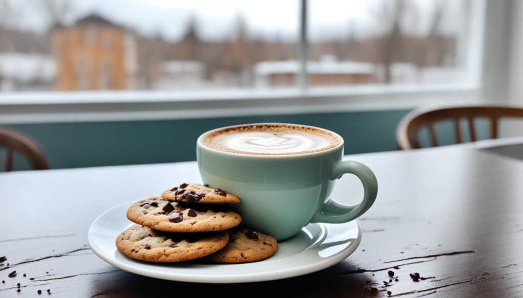 Cappuccino with Thin and Crispy Chocolate Chip Cookies