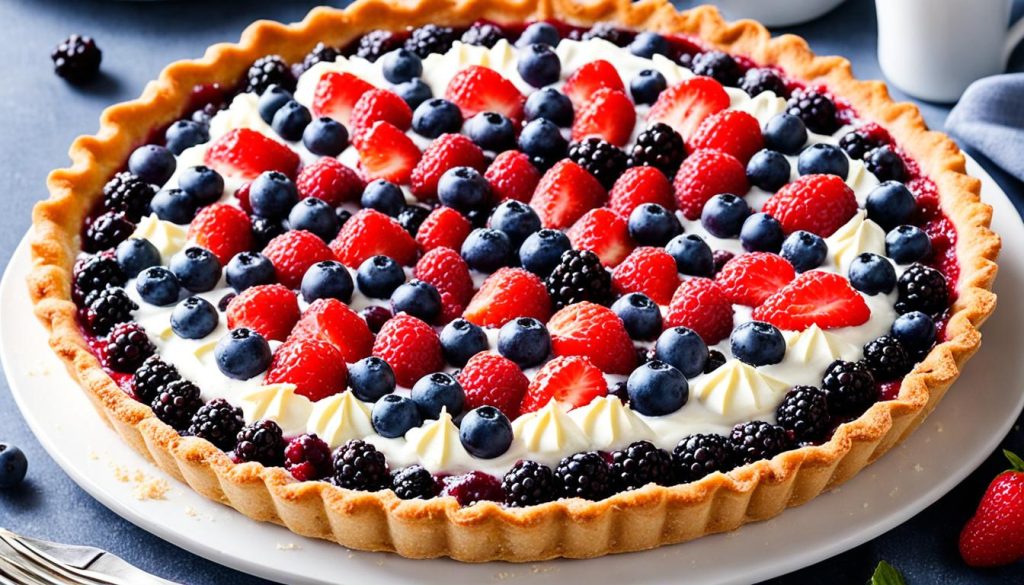 Fruit tart with cream cheese filling